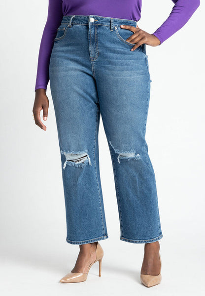 ELOQUII Women's The Naomi Comfort Stretch Straight Jean