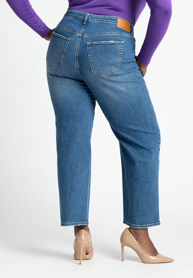 ELOQUII Women's The Naomi Comfort Stretch Straight Jean