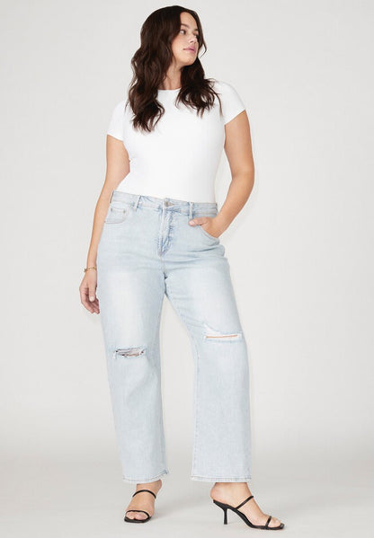 ELOQUII Women's The Naomi Comfort Stretch Straight Jean