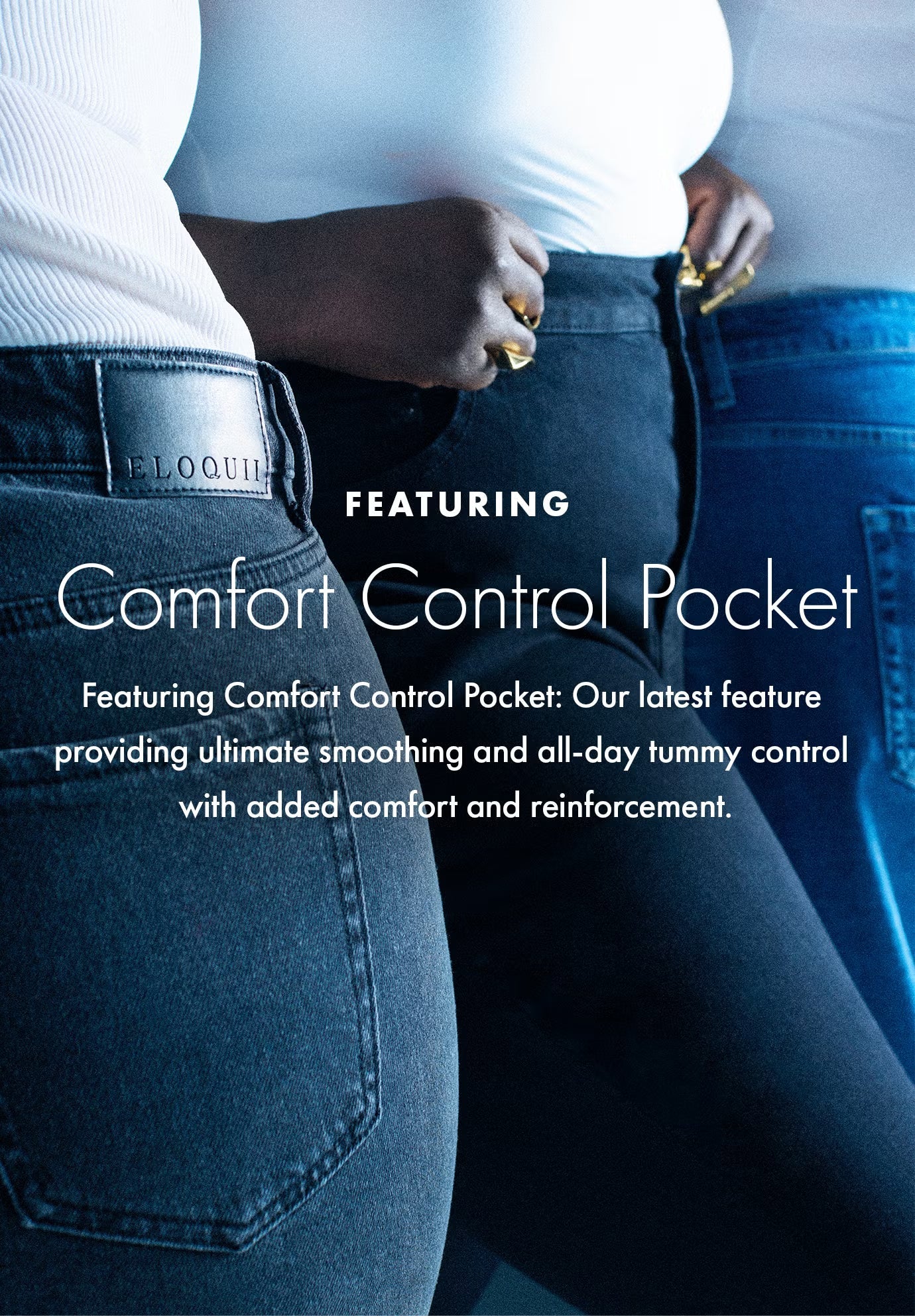 ELOQUII The Yvette Rigid Wide Leg Jean - White