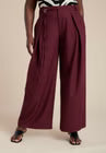 ELOQUII Pleat Detail Trouser With Long Belt - Port Royale