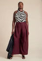 ELOQUII Pleat Detail Trouser With Long Belt - Port Royale