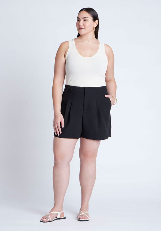 ELOQUII The Fluid Crepe Short - Black Onyx