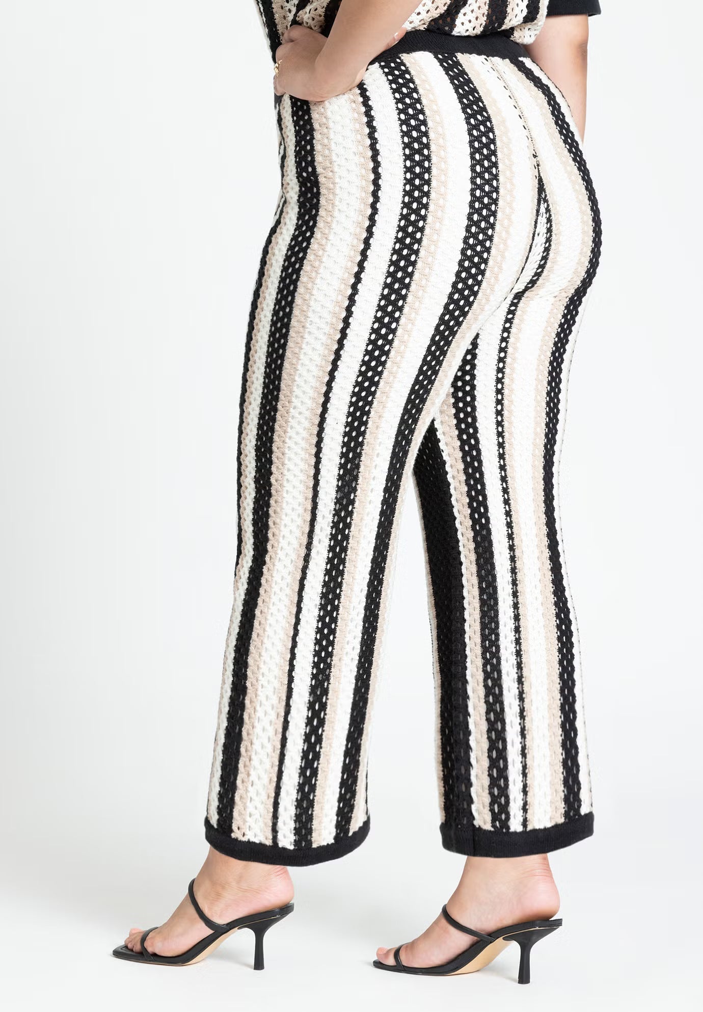 ELOQUII Crochet Pull On Pant - Muse Stripe