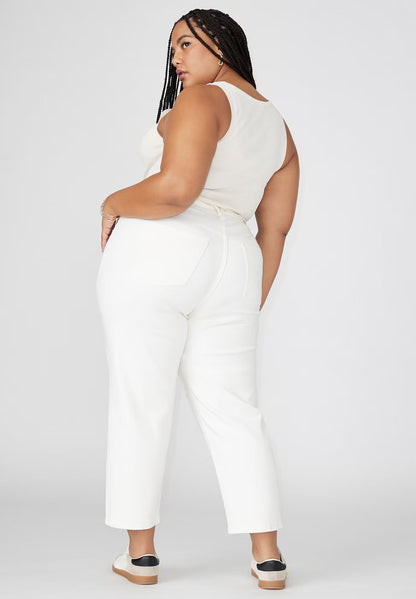 ELOQUII The Naomi Comfort Stretch Straight Leg Jean Crop - White