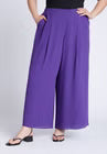 ELOQUII Wide Leg Chiffon Pant - Cool Purple