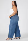 ELOQUII The Yvette Rigid Wide Leg Jean - Dark Wash Denim