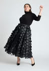 ELOQUII Dimensional Dot Full Skirt - Black Onyx