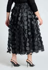 ELOQUII Dimensional Dot Full Skirt - Black Onyx