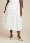 ELOQUII Dimensional Dot Full Skirt - Jet Stream