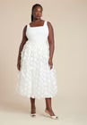 ELOQUII Dimensional Dot Full Skirt - Jet Stream
