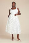 ELOQUII Dimensional Dot Full Skirt - Jet Stream