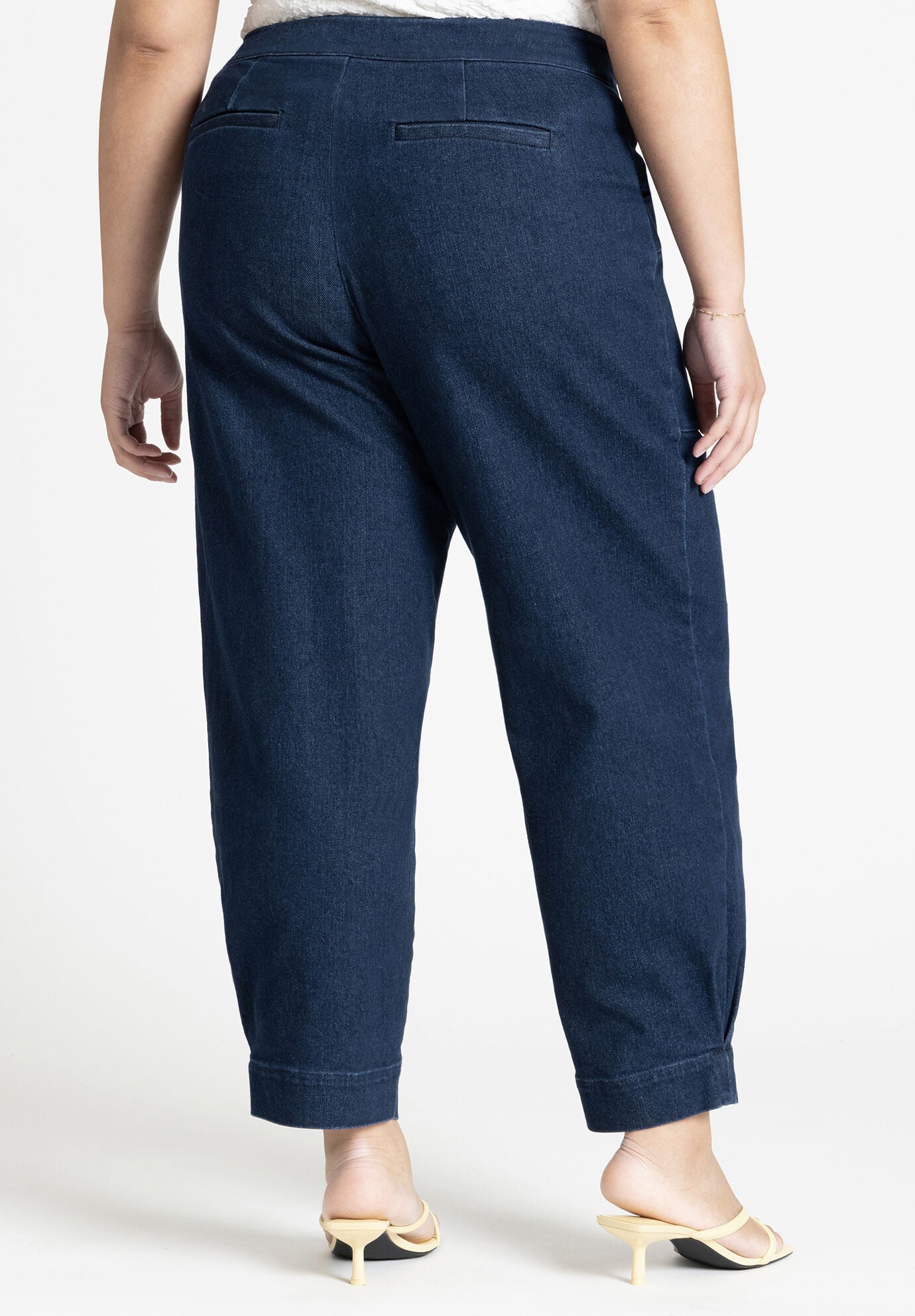 ELOQUII Women's Patch Pocket Denim Trouser