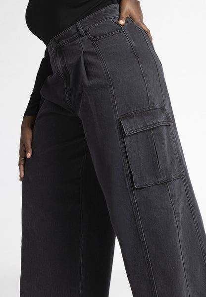 ELOQUII Women's Wide Leg Cargo Jean