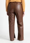 ELOQUII Slit Hem Faux Leather Pant - Rocky Road