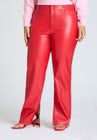 ELOQUII Slit Hem Faux Leather Pant - Barbados Cherry