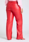 ELOQUII Slit Hem Faux Leather Pant - Barbados Cherry