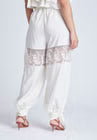 ELOQUII Balloon Pant With Lace And Tie Hem - Jet Stream