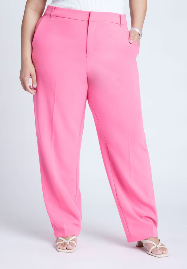 ELOQUII The 365 Straight Leg Pant - Pink Cosmos