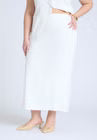 ELOQUII Linen Blend Column Skirt - Snow White
