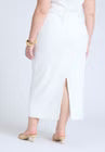 ELOQUII Linen Blend Column Skirt - Snow White