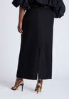 ELOQUII Linen Blend Column Skirt - Black Onyx