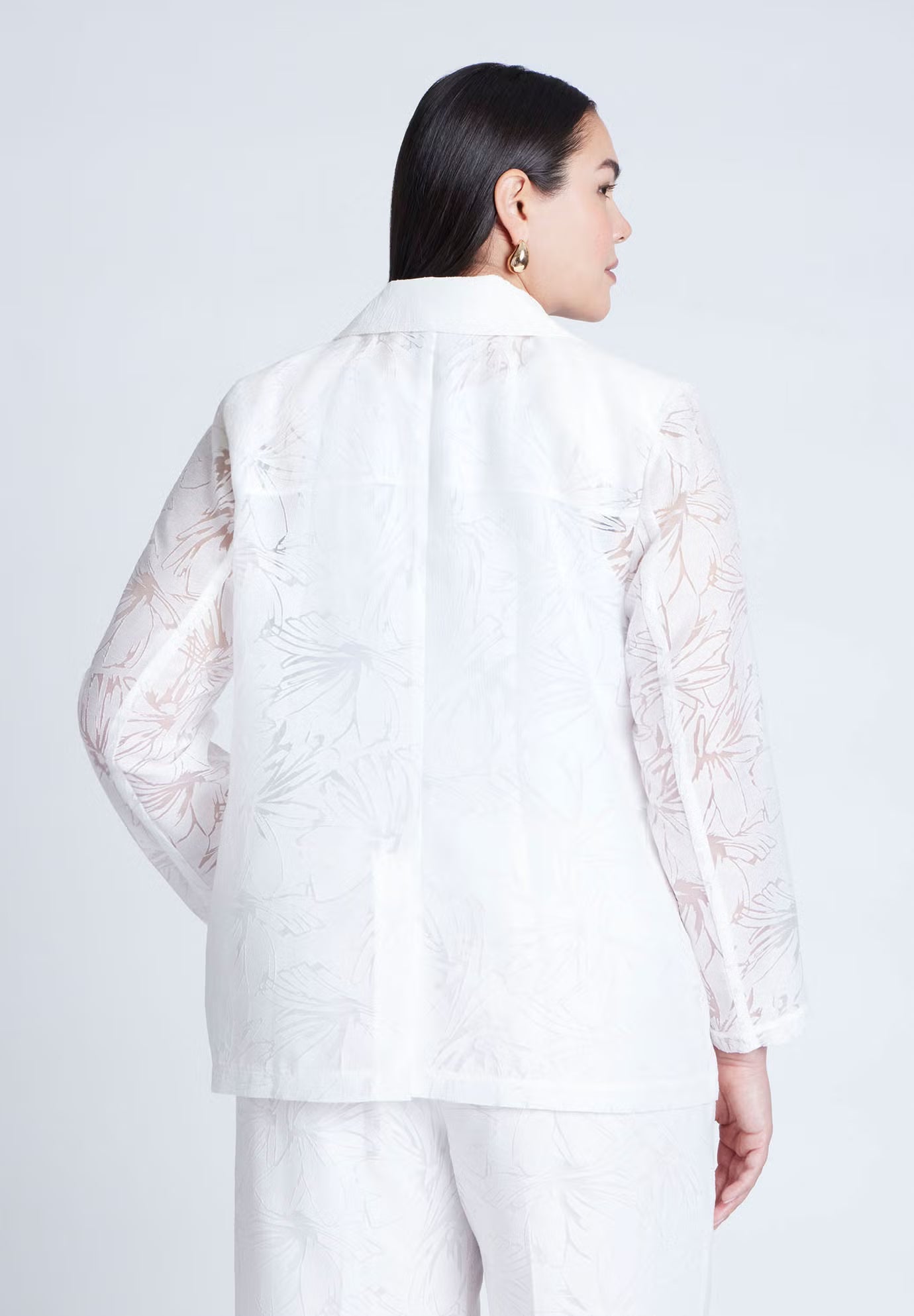 ELOQUII Burnout Blazer - Soft White