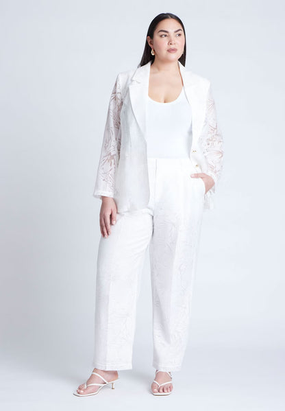 ELOQUII Burnout Blazer - Soft White