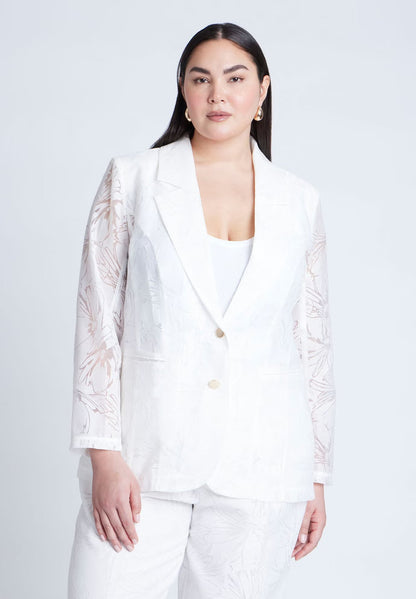 ELOQUII Burnout Blazer - Soft White