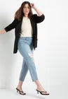 ELOQUII Long Relaxed Blazer - Totally Black