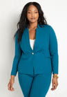 ELOQUII The Ultimate Stretch One Button Blazer - Moroccan Blue