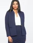 ELOQUII The Ultimate Stretch One Button Blazer - Maritime Blue