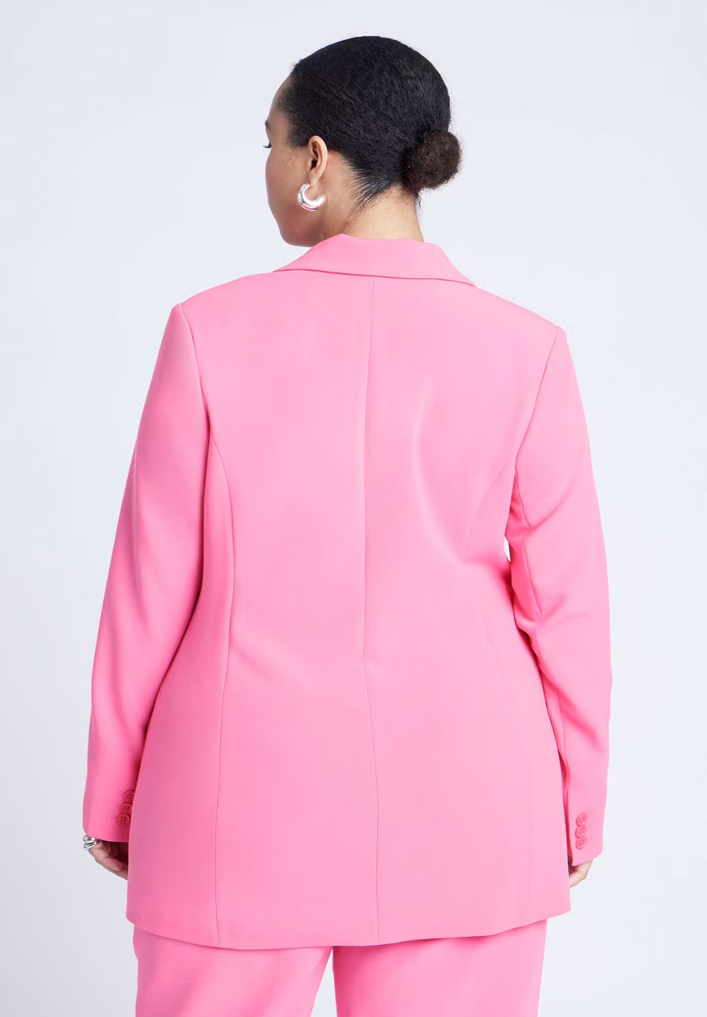 ELOQUII The 365 Semi Stretch Two Button Blazer - Pink Cosmos