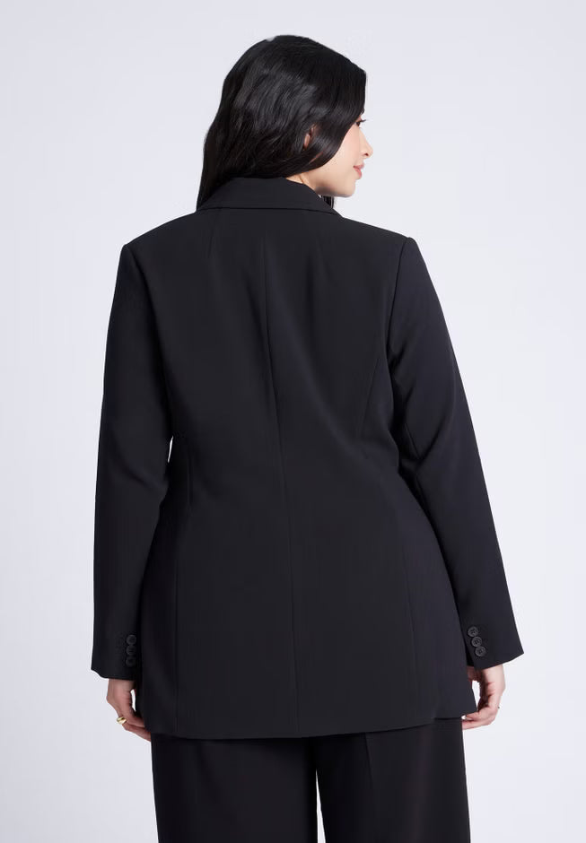 ELOQUII The 365 Semi Stretch Two Button Blazer - Black