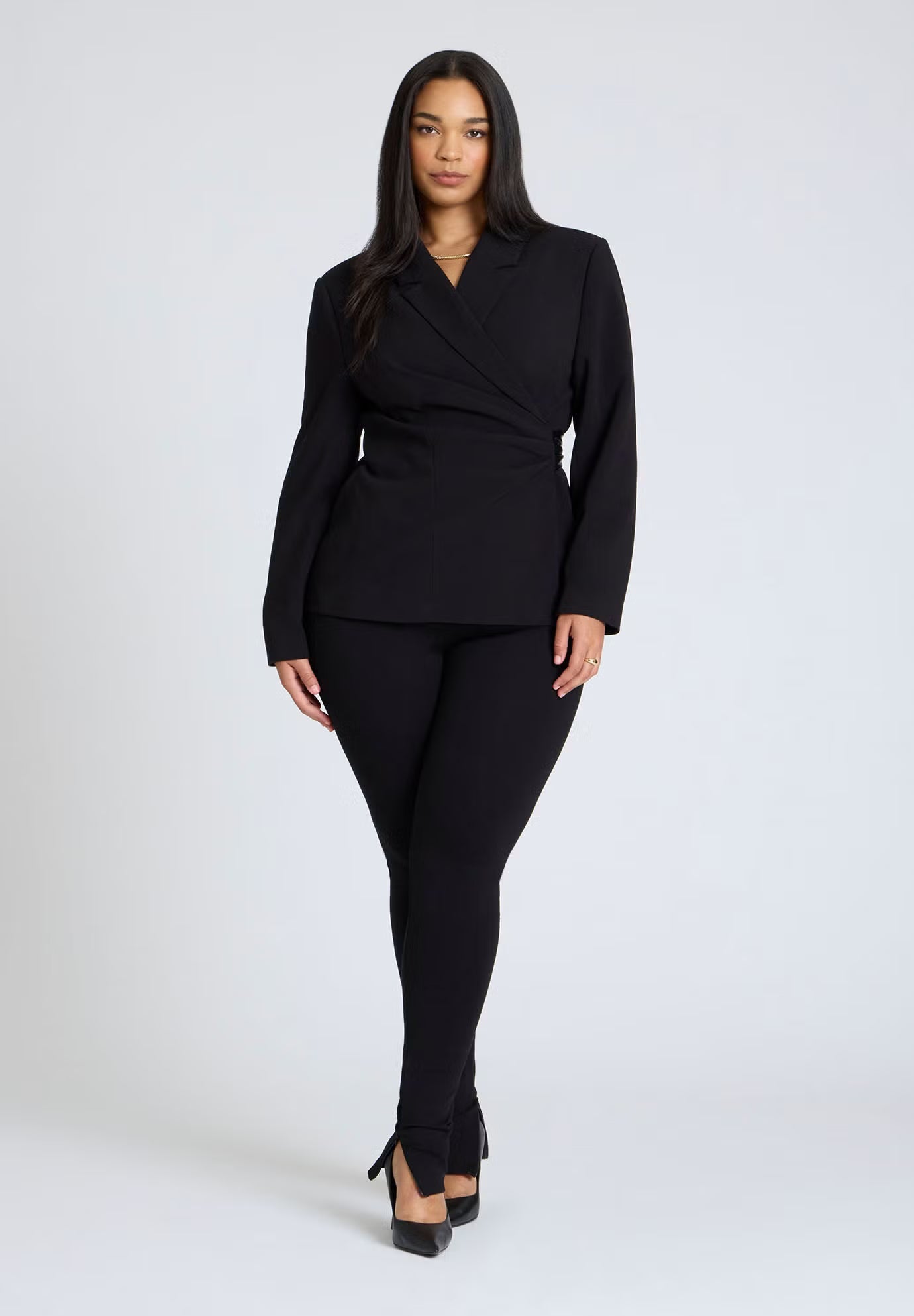 ELOQUII Wrap Blazer - Black Onyx