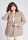 ELOQUII The Fluid Crepe Longline Blazer - Mocha Meringue