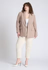 ELOQUII The Fluid Crepe Longline Blazer - Mocha Meringue