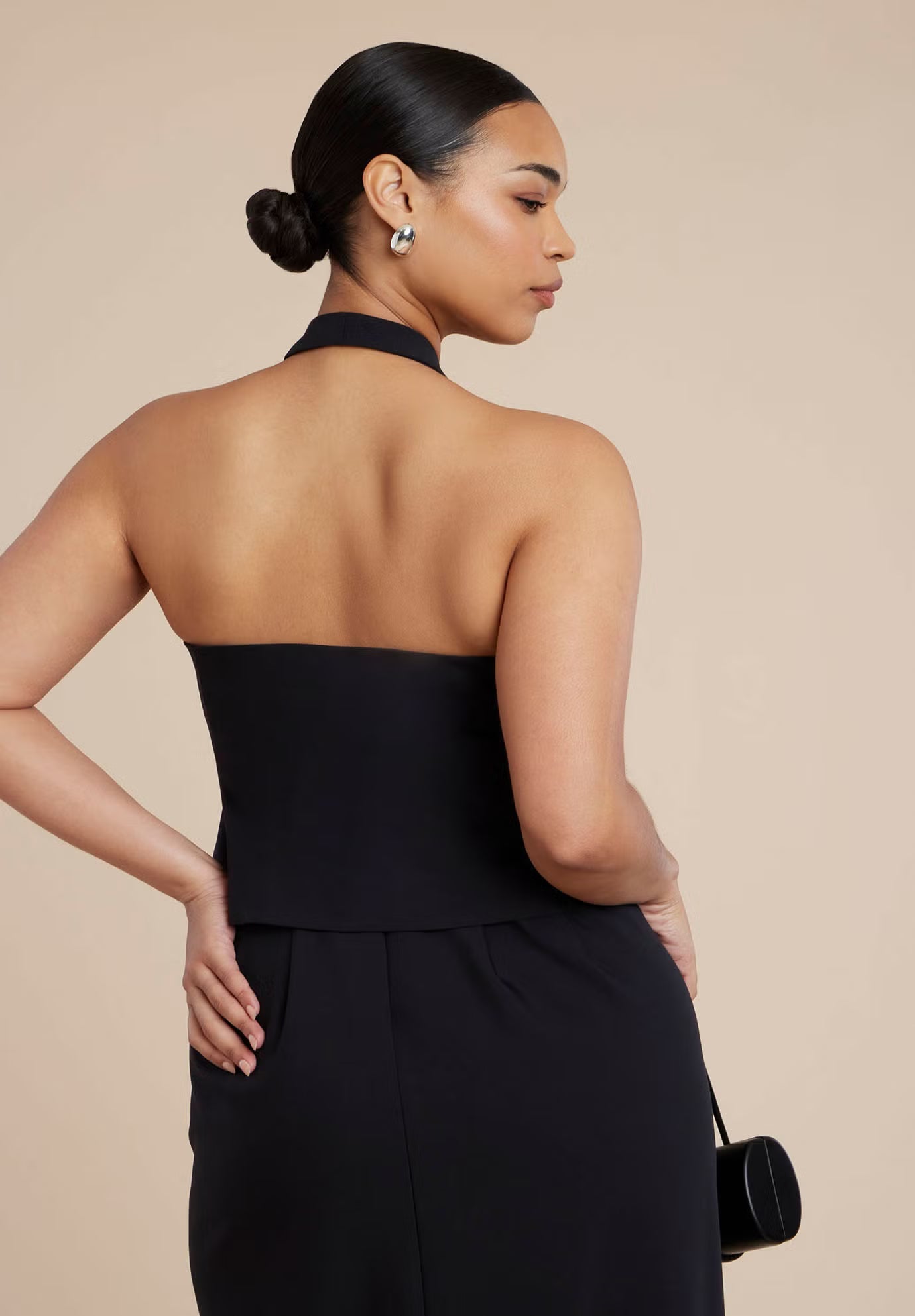 ELOQUII Halter Vest - Black Onyx