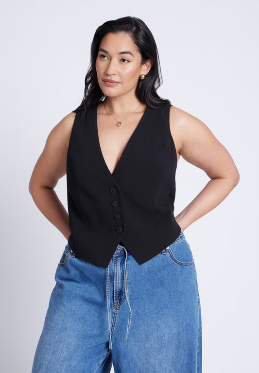 ELOQUII The 365 Vest - Black Onyx