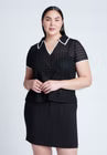 ELOQUII Textured Polo Shirt
