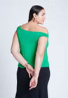 ELOQUII Asym Twist Sleeve Top - Bright Green