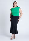 ELOQUII Asym Twist Sleeve Top - Bright Green