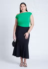 ELOQUII Asym Twist Sleeve Top - Bright Green