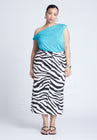 ELOQUII Asym Twist Sleeve Top - Blue Curacao