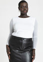 ELOQUII Women's Sheer Sleeve Tee