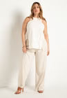 ELOQUII Scooped Hem Tank Top - Jet Stream