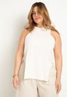 ELOQUII Scooped Hem Tank Top - Jet Stream