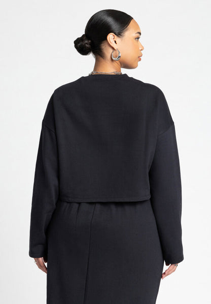 ELOQUII Women's Oversized Cropped Sweater