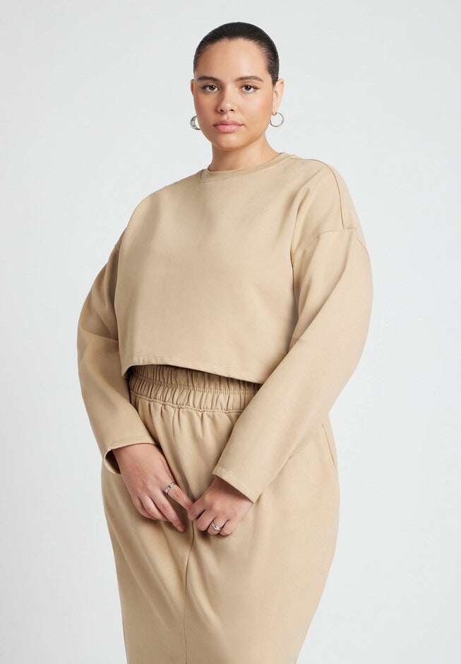 ELOQUII Women's Oversized Cropped Sweater