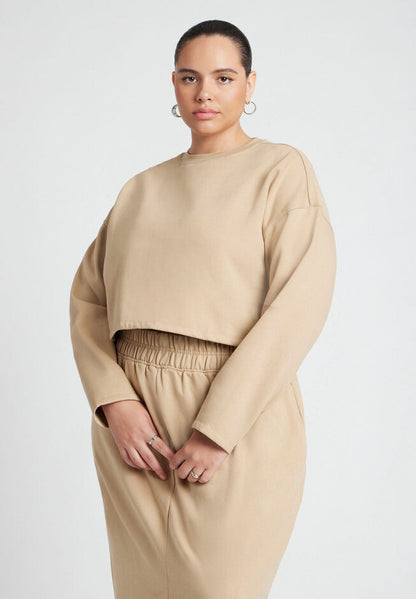 ELOQUII Women's Oversized Cropped Sweater